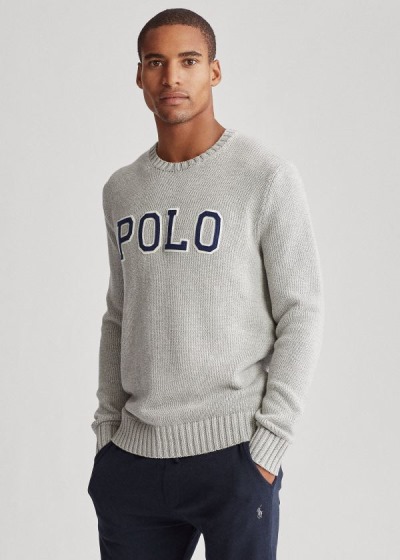 Polo Ralph Lauren Logo Crewneck Striktrøje Herre Danmark (EQZUN4972)